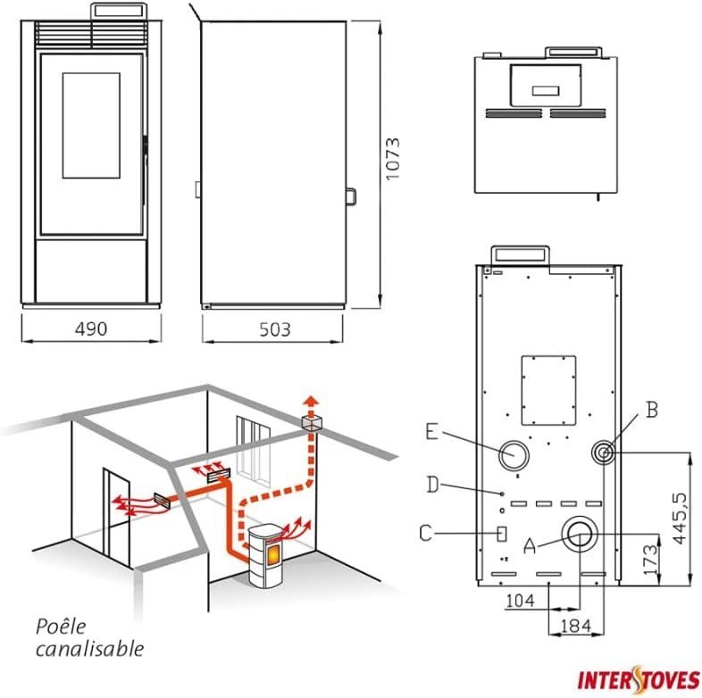 INDUSTRIA DE LA ESTUFA WICRG Estufa de Pellets con WiFi - Imagen 5