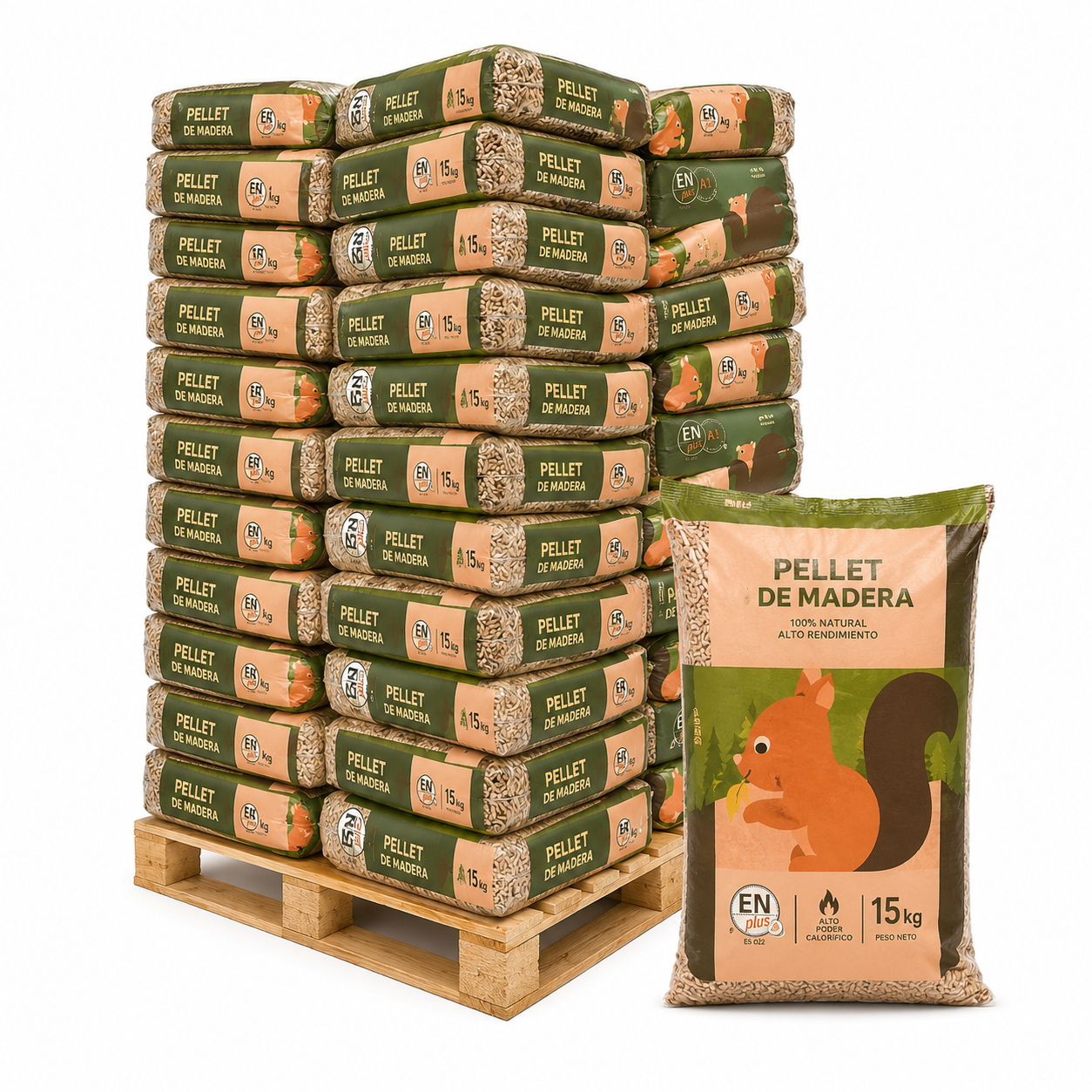 Pellets de Madera Palé de 70 Sacos de 15 kg