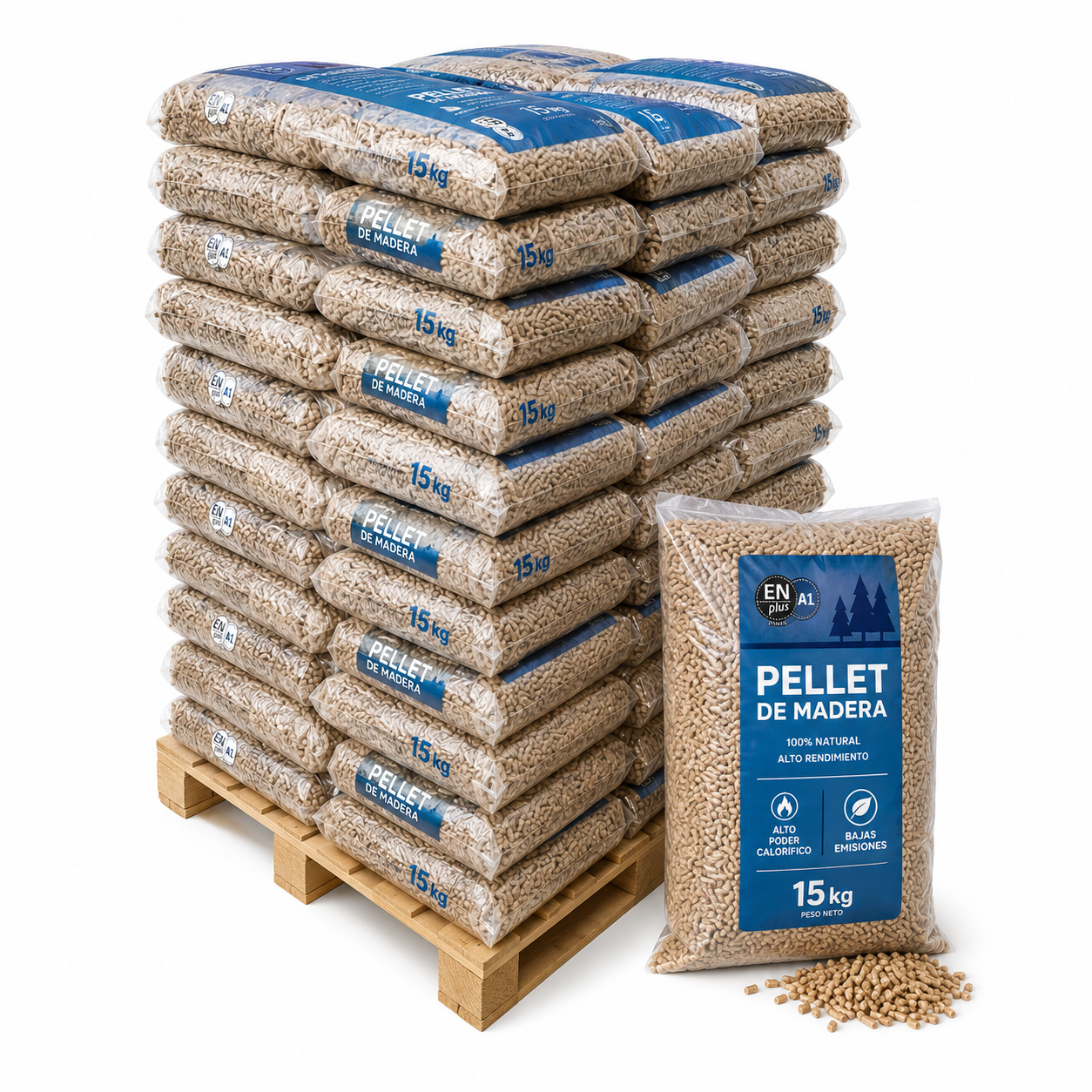Pellets DIN Plus Madera Estufa de Pellets