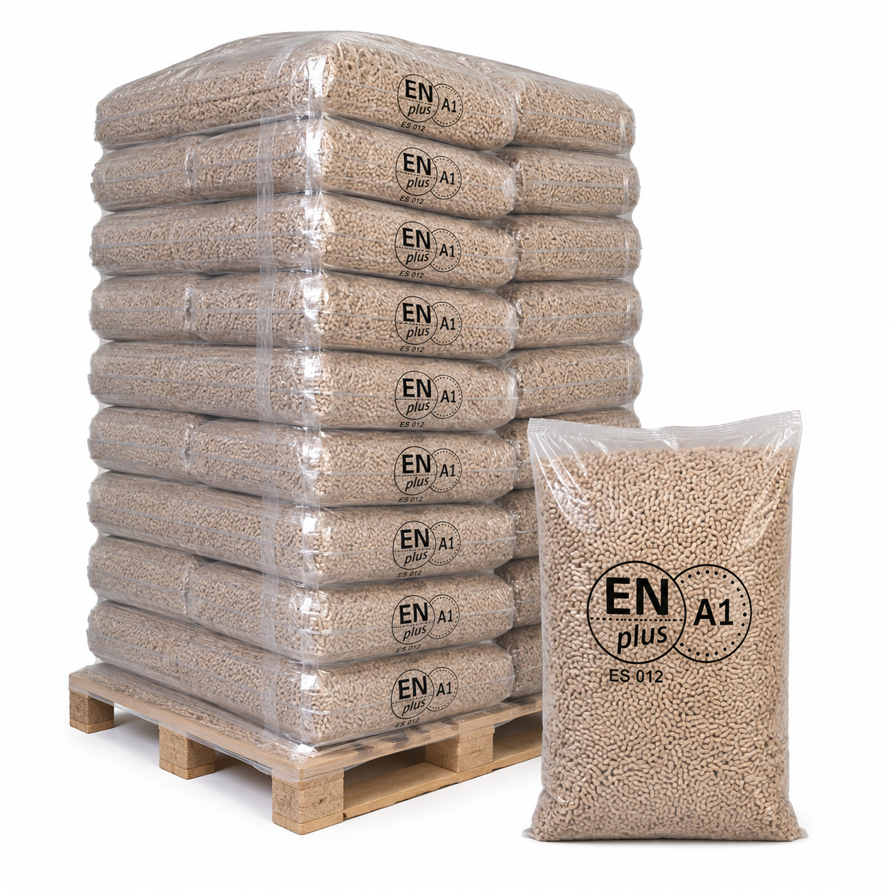 Pellets de Madera de Pino Palé de 77 Sacos