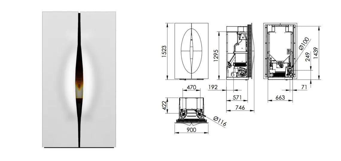 Ecoforest Milan Estufa de Pellets Canalizable con WiFi 16 kW - Imagen 3